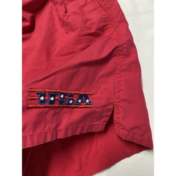 Fremantle Action Wear Men's Swim Trunks shorts Swimming Sz L 38/40 Red USA Logo - Picture 10 of 11